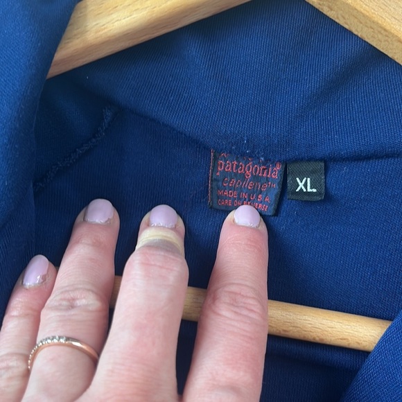 Patagonia Quarter Zip Pullover Sweater Capilene Blue Size Extra Large - Picture 2 of 9